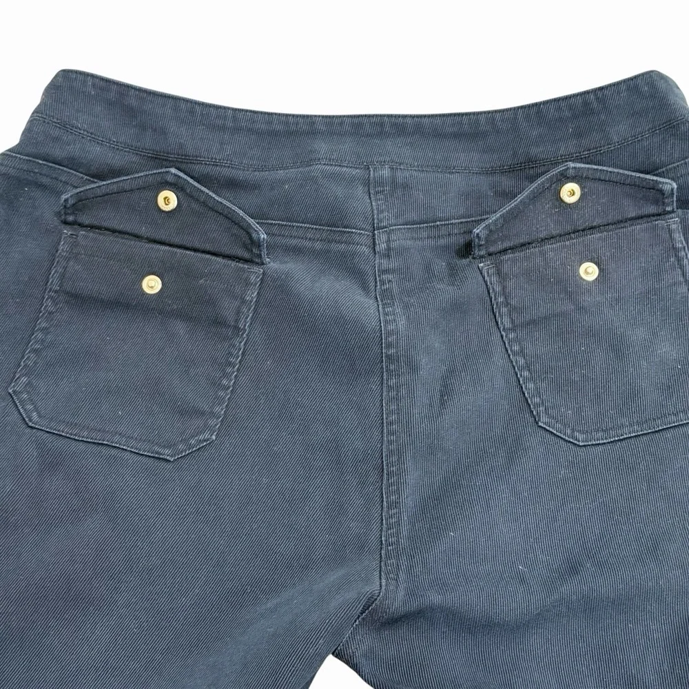 Lauren‎ Ralph Lauren Petite Navy Blue Pants Silver Twist Front Straight Leg 12P